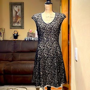 ABS lace cap sleeve cocktail LBD